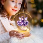 Personalised Birth Flower Fairy Acrylic Night Light with Name and Wooden Base Room Decor Birthday Gift for Girls