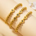 Personalized Star Horseshoe Protective Symbol Beaded Bracelet with Initial Lucky Jewellery Mother's Day Birthday Gift for Women