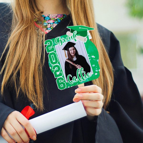 Eventail personnalisé Multicolore 2026 Gradation Photo Props avec Nom Cadeau de Graduation pour Gradué
