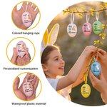 Personalized Cute Bunny Chick Multicolor Plastic Hanging Easter Egg Ornaments with Name Pack of 12 Pcs Home Outside Decor Easter Gift for Kids Family
