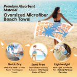 Personalised Multicolor Palm Tree Quick Dry Oversized Beach Towel with Name Travel Essentials Birthday Summer Vacation Party Gift for Women