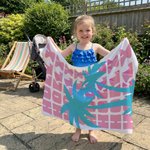 Personalised Multicolor Palm Tree Quick Dry Oversized Beach Towel with Name Travel Essentials Birthday Summer Vacation Party Gift for Women