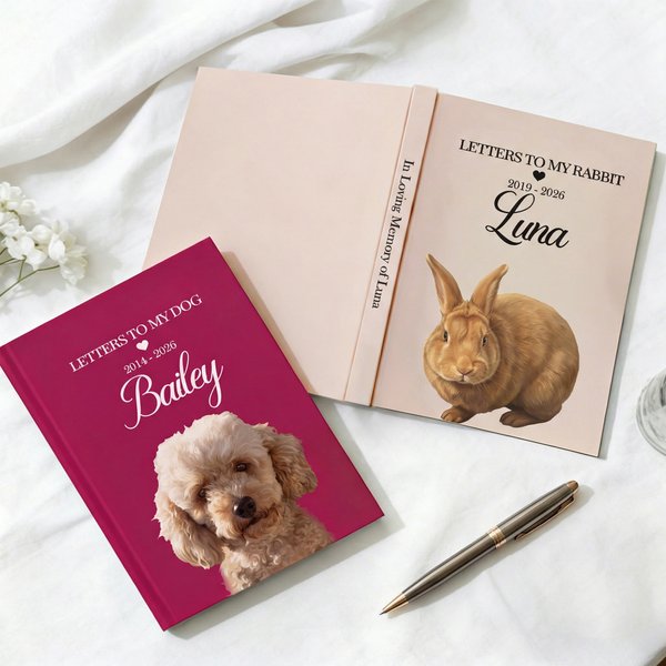 Personalized Letters To My Dog Pet Portrait Photo A5 Journal Notebook with Text Birthday Memorial Gift for Pet Owners
