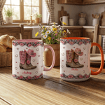 Personalized Lady's Boots Mug Multicolour 11/15 oz Ceramic Mug with Name and Coaster Daily Use Birthday Gift for Women Horse Owners