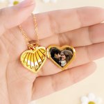 Personalised Birthstones Heart Locket Necklace with Names and Pendant Birthday Anniversary Mother's Day Gift for Women