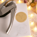 Personalised Birth Flower Book Embosser Stamp Hand Held Embosser with Initial Wedding Birthday Gift for Couple Friend