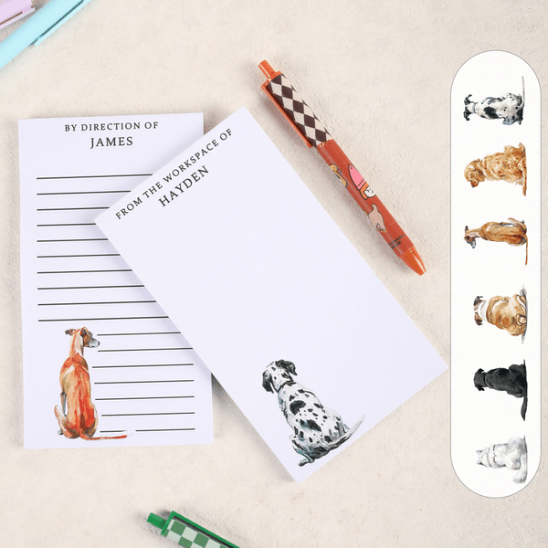 Personalised Dog Breed Notepad with Name and Title Office Work To Do List Stationery Appreciation Birthday Gift for Dog Owners Office Workers