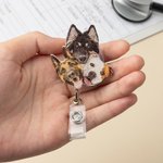 Personalized 1-3 Pet Photos Badge Reel Nurse Week Birthday Gift for Pet Lovers Nurses Medical Staff