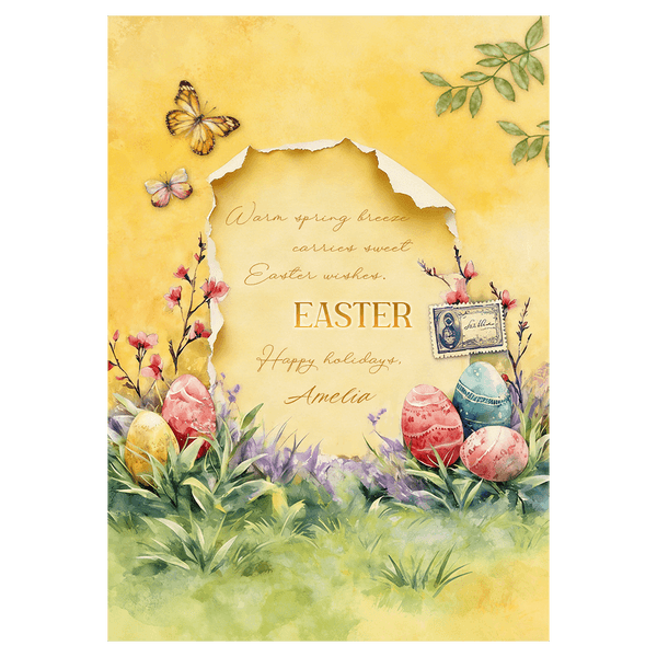 Butterflies and Easter Eggs Ecard