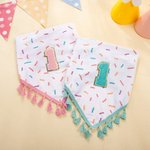 Personalised Tassel Trim Pet Bandana with Initial or Number Dog Cat Daily Accessory Gotcha Day Birthday Gift for Pet Owners Lovers