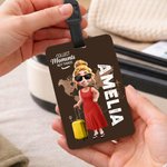 Personalised Cartoon Travel Character Luggage Tag with Name Travel Accessories Birthday Gift for Family Travel Lovers