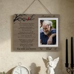 Personalized Cardinal Photo Frame Ornament with Name and Text Home Decor in Loving Memory Sympathy Gift for Family