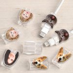 Personalised Face Photo Design Set of 2 Acrylic Cable Protector for iPhone Type-C Phone Accessory Birthday Gift for Family Friends