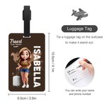 Personalised Cartoon Travel Character Luggage Tag with Name Travel Accessories Birthday Gift for Family Travel Lovers
