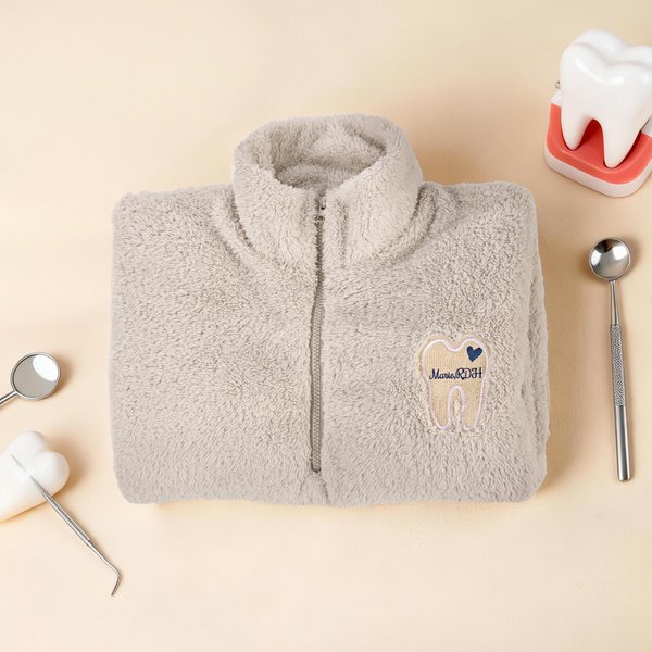 Henkilökohtainen Hampaat Sherpa Sweatshirt nimi Nursing Clinicals Daily Wear syntymäpäivälahja hammaslääkärit sairaanhoitajat