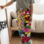 Personalisierte Schlafhose im Streetart-Design | mit Graffiti Namen | Pyjamahose | Alltag Geburtstag Geschenk für Männer Frauen Kinder Familie Paare