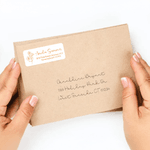 Personlige, vanntette klistremerker med navn og returadresse til venner og familie