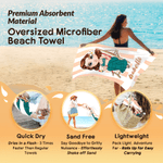 Personalized Sandbeach Cartoon Character Quick Dry Oversized Microfiber Beach Towel with Name Travel Essentials Beach Party Birthday Gift for Friends