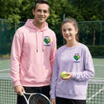 Personlig flerfarget Love Tennis Design T-skjorte Sweatshirt Hoodie med navn Game Day Bursdagsgave til tennisspillere elskere