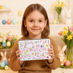 Personalized Cute Peter Rabbit Radish Word Cloud Biscuit Tin Storage Box with Name Daily Use Easter Gift for Boys Girls