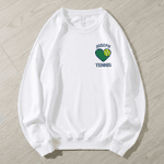 Personlig flerfarget Love Tennis Design T-skjorte Sweatshirt Hoodie med navn Game Day Bursdagsgave til tennisspillere elskere