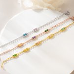 Personalizado 1-6 piedra de nacimiento de plata de ley pulsera de la familia delicada joyería de cumpleaños Día de San Valentín Día de la Madre de regalo para las mujeres