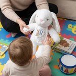 Personalisierte niedlichen Kranz Kaninchen Initial Plüsch Osterhase Plüschtier mit Namen und Jahr Ostern Geschenk für Neugeborene Kinder
