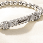 Personalised Delicate Heart Wings Bracelet with Name Meaningful Festival Birthday Gift for Kids Mom Grandma