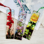 Personalised Birth Flower Stained Glass Acrylic Bookmark with Name  Birthday Gift for Book Lovers