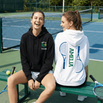 Personlig flerfarget Love Tennis Design T-skjorte Sweatshirt Hoodie med navn Game Day Bursdagsgave til tennisspillere elskere