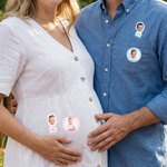 Personalised Photo Waterproof Stickers Labels with Name Gender Reveal Party Baby Shower Birthday Favor Packing for Newborn New Parents