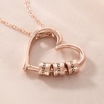 Personalized Circular Openable Hollow Family Heart Necklace with 1-5 Engraved Name Pendants Dainty Jewelry Anniversary Mother’s Day Gift for Women