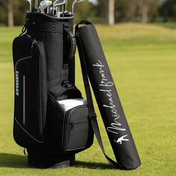 Personalised Golf Character Silhouette Insulated Beer Cooler Bag with Name Sports Accessories Golf Club Birthday Gift for Golf Lovers