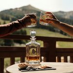 Personalized Vintage Filigree Initial Whiskey Decanter 2 Glasses Box Set with Name Father's Day Birthday Gift for Liquor Lovers