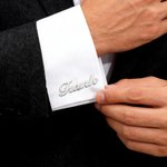 Personalised Simple Name Wedding Cufflink Clothes Accessories Wedding Anniversary Gift for Groom Groomsman