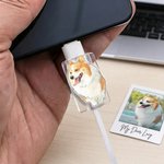 Henkilökohtainen akvarelli Pet Photo Set of 2 akryyli kaapeli Protector nimi iPhone Type-C puhelin lisävaruste lahja lemmikkieläinten rakastaja lemmikin omistaja