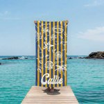 Personlig Multicolor Ocean Theme Stripe Överdimensionerad snabbtorkande strandhandduk med namn Strandresor Essentials Födelsedagspresent för familj Vän