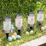 Personalisiertes wasserdichtes Osterhasen Solar Gartenlicht mit Namen und Initiale Gartendeko Alltag Ostern Party Geschenk für Familie Kinder