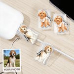 Henkilökohtainen akvarelli Pet Photo Set of 2 akryyli kaapeli Protector nimi iPhone Type-C puhelin lisävaruste lahja lemmikkieläinten rakastaja lemmikin omistaja