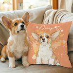 Taie d'oreiller personnalisée avec photo d'aquarelle de l'animal de compagnie, cœur et empreinte de patte, avec nom, adoption, anniversaire, cadeau d'anniversaire pour chat, chien et propriétaire d'an