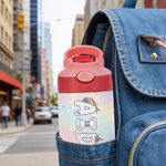 Bouteille d'eau isotherme 12 oz personnalisée avec nom de licorne arc-en-ciel Utilisation quotidienne pour le sport à l'extérieur Anniversaire Cadeau de rentrée pour les enfants