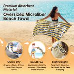 Personlig Multicolor Ocean Theme Stripe Överdimensionerad snabbtorkande strandhandduk med namn Strandresor Essentials Födelsedagspresent för familj Vän