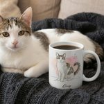 Tazza personalizzata in ceramica da 15 oz con nome per uso quotidiano Regalo di compleanno per l'amante del proprietario dell'animale domestico