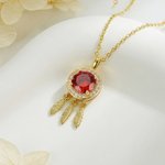 Personligt Dreamcatcher fjäderhalsband med födelsesten Smycken Födelsedag Mors dag present till mamma Kvinna