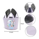 Personalized Cute Bunny Ears Rabbit Name Stripe Easter Basket with Initial Eggs Hunting Party Favor Easter Gift for Kids