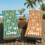 Personlig Multicolor Ocean Theme Stripe Överdimensionerad snabbtorkande strandhandduk med namn Strandresor Essentials Födelsedagspresent för familj Vän