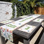 Personalisiertes Oster-Tischset inklusive Tischläufer und Platzsets mit Aquarell Osterhasen Namen und Wunschtext Tischdeko Ostern Geschenk für Familie