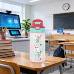 Bouteille d'eau isotherme 12 oz personnalisée avec nom de licorne arc-en-ciel Utilisation quotidienne pour le sport à l'extérieur Anniversaire Cadeau de rentrée pour les enfants