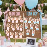 Personalised Photo Waterproof Stickers Labels with Name Gender Reveal Party Baby Shower Birthday Favor Packing for Newborn New Parents