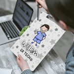 Personalized Simple Line Cartoon Character Acrylic Clipboard with Name Nurse Doctor Week Appreciation Gift for for Medical Staff Student